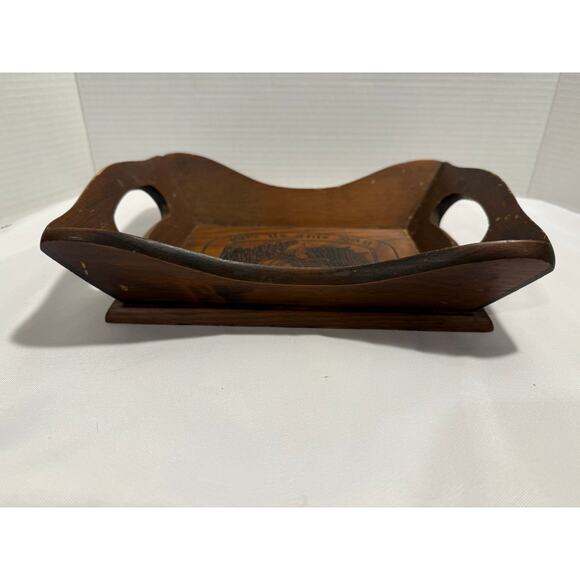 Vintage Wood Carved Serving Tray, Bible quote - Give Us This Day Our Daily Bread - Picture 5 of 7